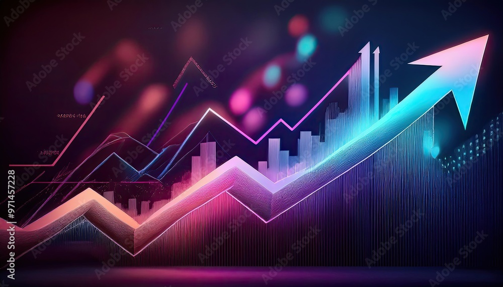 Background of a fintech ascending arrow chart Background of a fintech ascending arrow chart