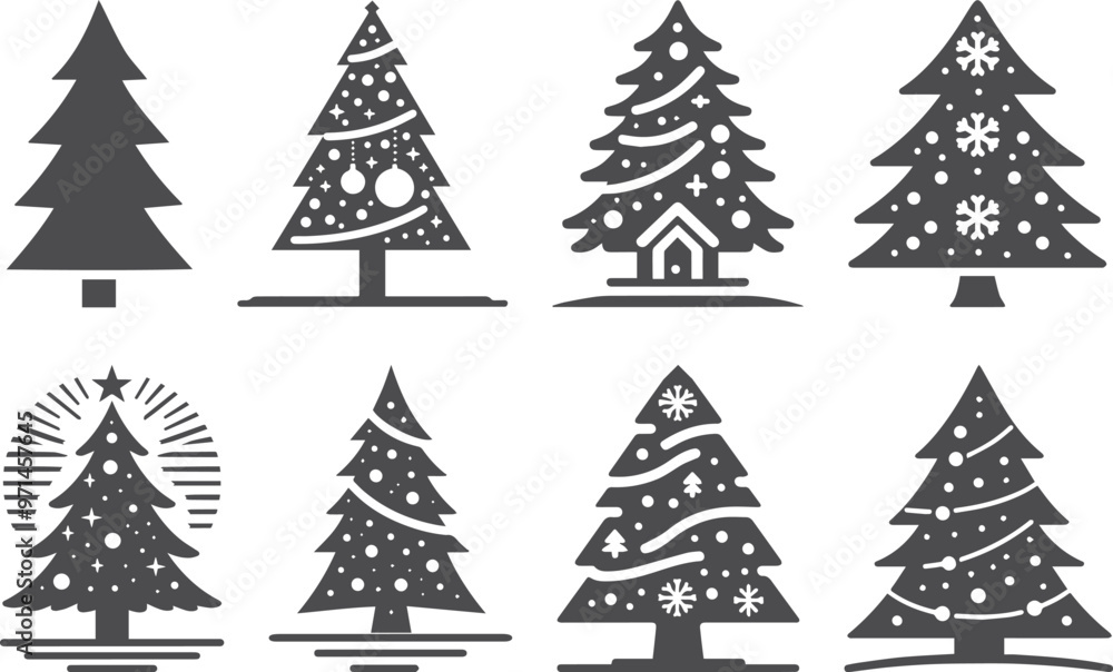 Obraz premium crismistmas vector silhouette