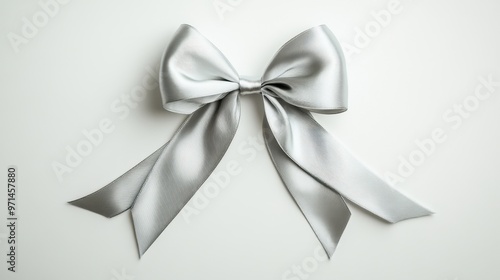 The Elegant Silver Satin Bow