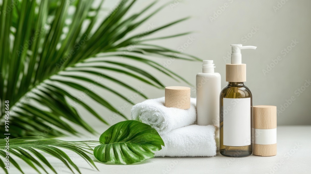 Spa Products and Green Leaves Spa Products and Green Leaves