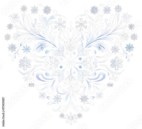 PNG Intricate heart-shaped snowflake design