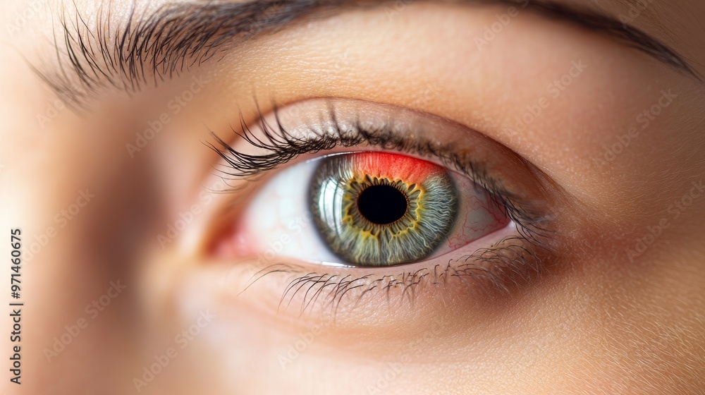 Fototapeta premium Close-up of a human eye showcasing unique colors with mesmerizing patterns and details, highlighting beauty and individuality.