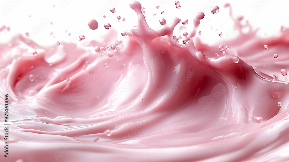 A close-up of pink liquid splashing, showcasing dynamic movement and texture. A close-up of pink liquid splashing, showcasing dynamic movement and texture.