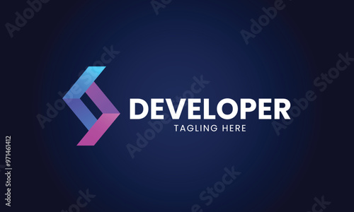 Simple And Modern Code Logo Design, Developer Logo, Programmer Logo, Coder Company Logo Design, Developer Coding Logo Vector Template