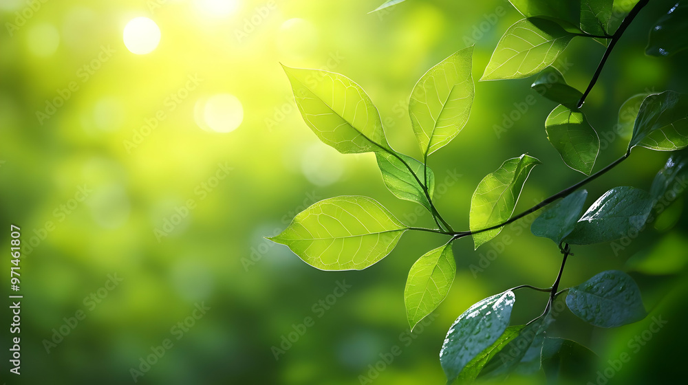 A close-up of vibrant green leaves illuminated by soft sunlight, creating a serene atmosphere. A close-up of vibrant green leaves illuminated by soft sunlight, creating a serene atmosphere.
