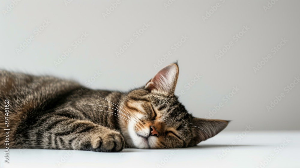 Sleeping Tabby Cat: A Close-Up Portrait of Feline Serenity Sleeping Tabby Cat: A Close-Up Portrait of Feline Serenity