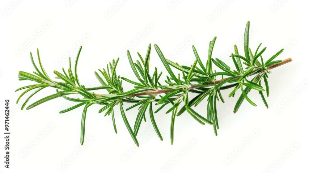 Obraz premium Fresh Rosemary Sprig Isolated on White Background