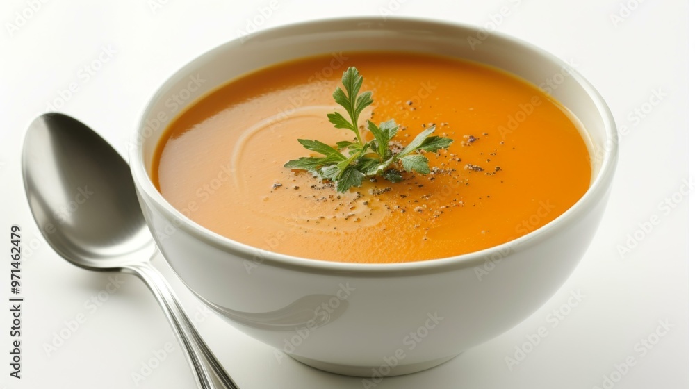 Creamy Carrot Soup with Parsley Garnish Creamy Carrot Soup with Parsley Garnish
