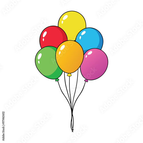 Vibrant Balloon Bunch Design Perfect for Party Invitations and Celebratory Branding. photo