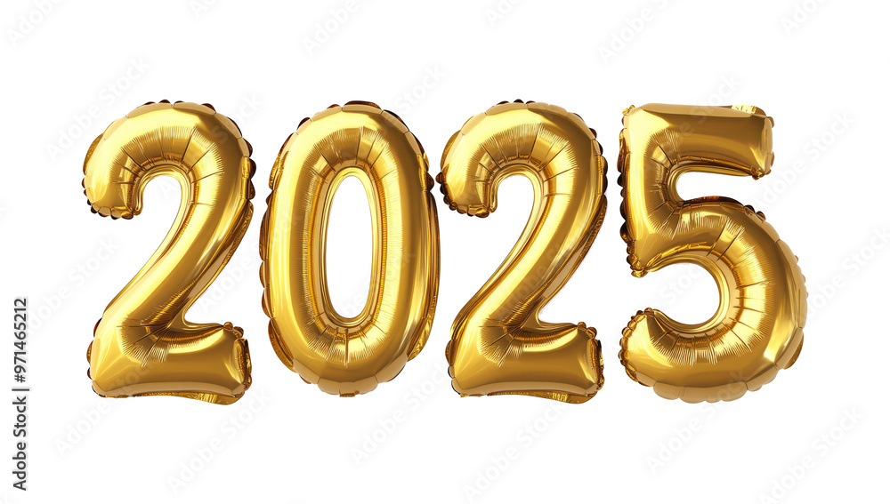 happy new year 2025 in golden foil balloons shaped happy new year 2025 in golden foil balloons shaped
