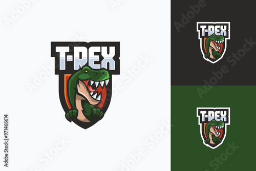 T-rex mascot logo design vector