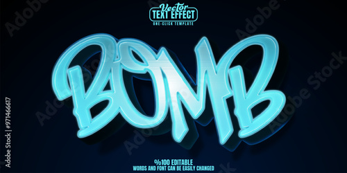 Graffiti editable text effect, customizable bomb and street 3d font style