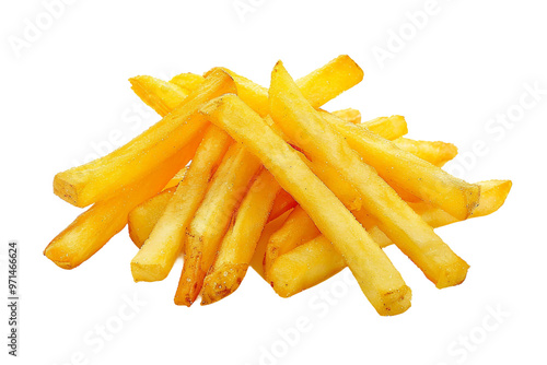 Perfectly fried French fries with a crispy texture isolated on transparent background photo