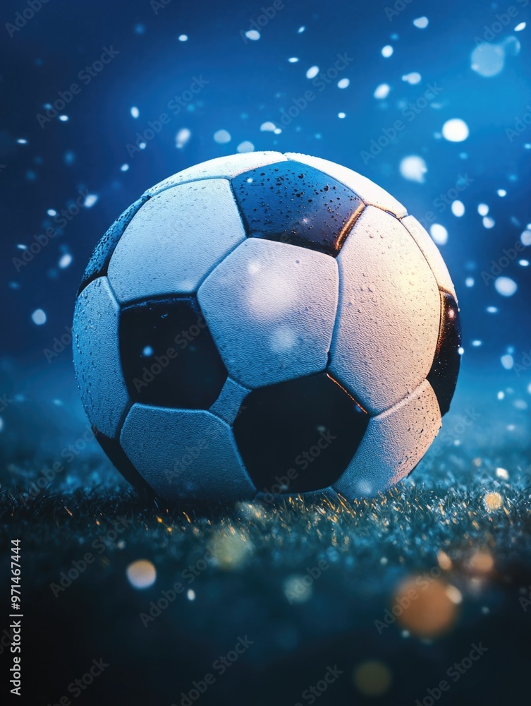 Fototapeta premium Soccer Ball on Lush Green Field