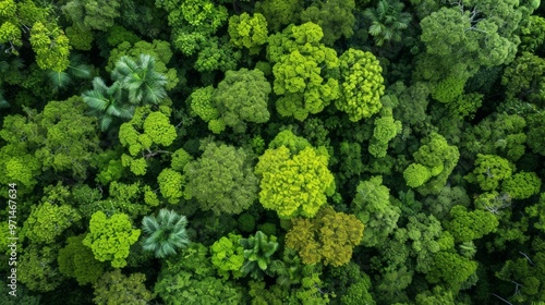 Aerial View of Lush Rainforest Canopy