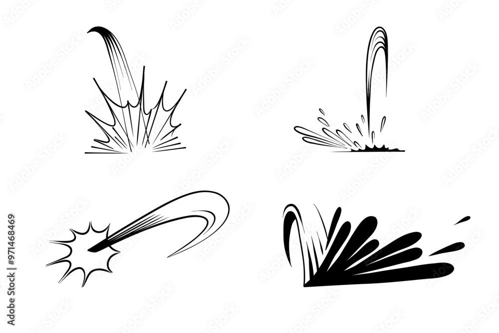 Set of liquid splashes, clipart, vector image, flowing, trending, social media, comics, material for 2D animation, action. Drinks and coffee. Set of liquid splashes, clipart, vector image, flowing, trending, social media, comics, material for 2D animation, action. Drinks and coffee.