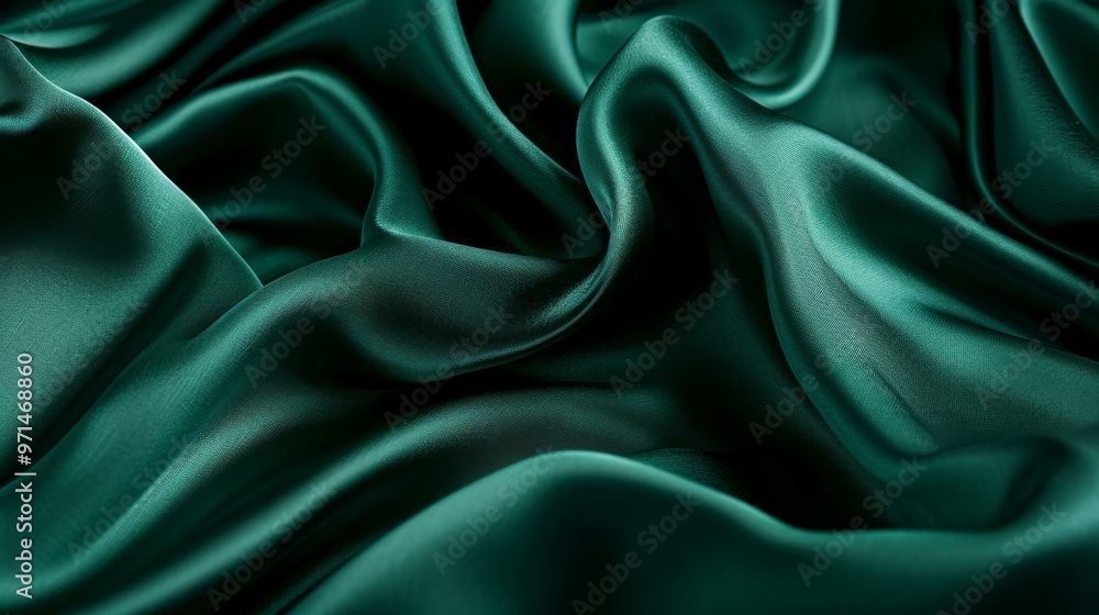 Emerald Green Silk Fabric Texture Background Emerald Green Silk Fabric Texture Background