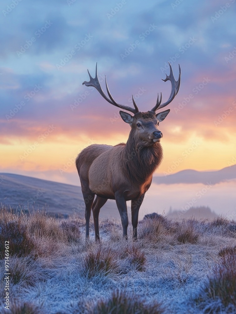 Fototapeta premium Deer on grassy field