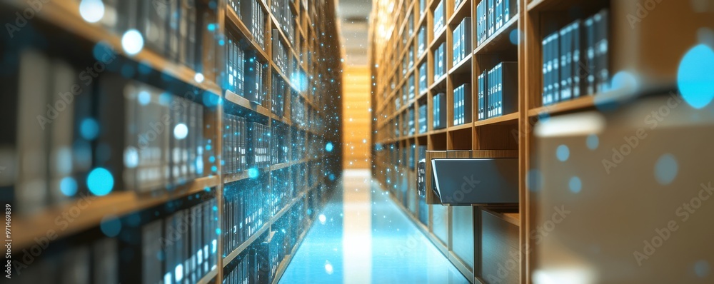 Document management system concept, folder and document data banner. Generative AI. Document management system concept, folder and document data banner. Generative AI.