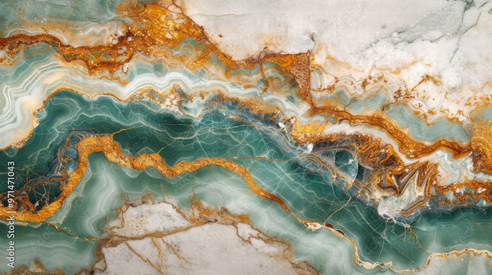 Green Marble Texture with Gold Veins: Abstract Stone Background Green Marble Texture with Gold Veins: Abstract Stone Background