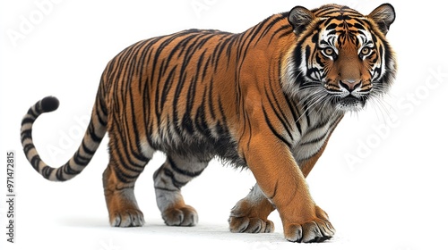 Wallpaper Mural A vibrant tiger confidently walks through lush greenery, embodying strength and grace Torontodigital.ca