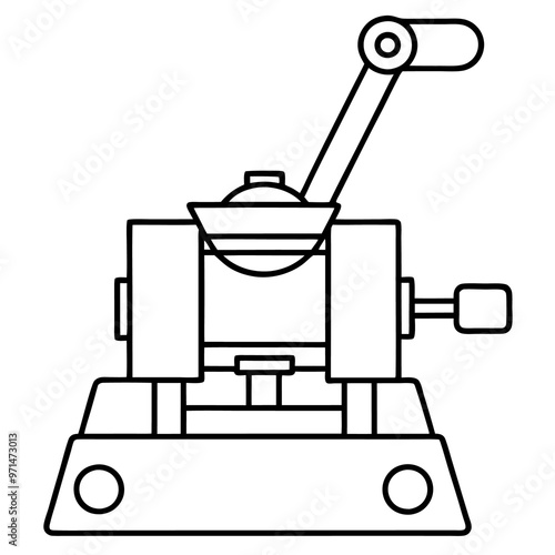 tamping machine outline coloring book page line art drawing