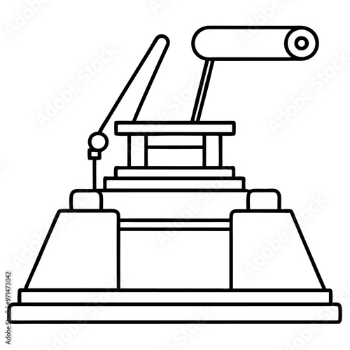tamping machine outline coloring book page line art drawing