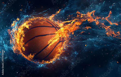 Wallpaper Mural basketball on fire
 Torontodigital.ca