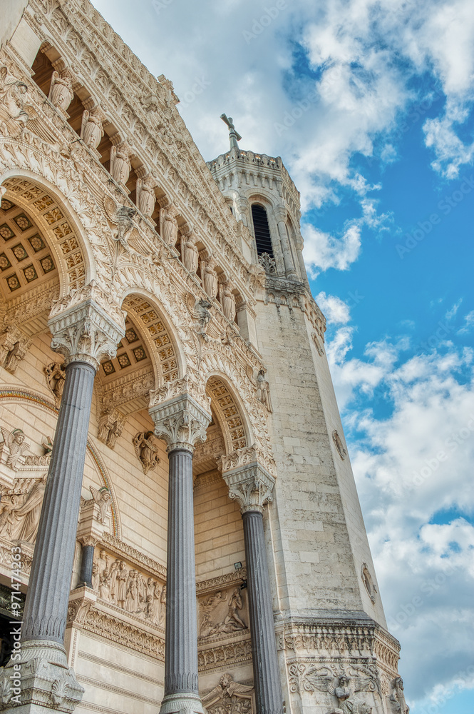Obraz premium Basilica of Our Lady of Fourviere in Lyon, France