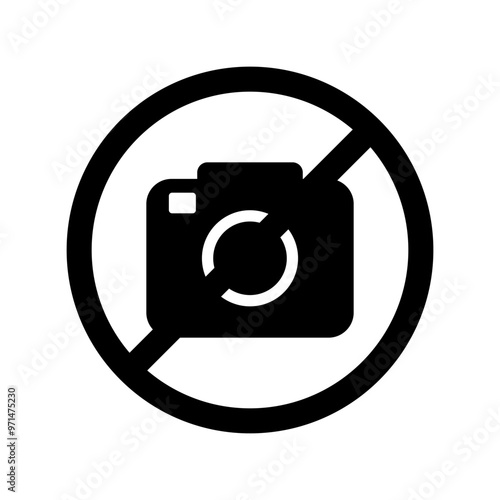 it is forbidden to take photos with black circle vector