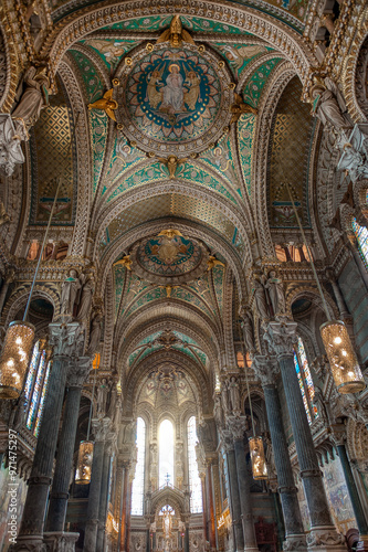 Basilica of Our Lady of Fourviere in Lyon, France