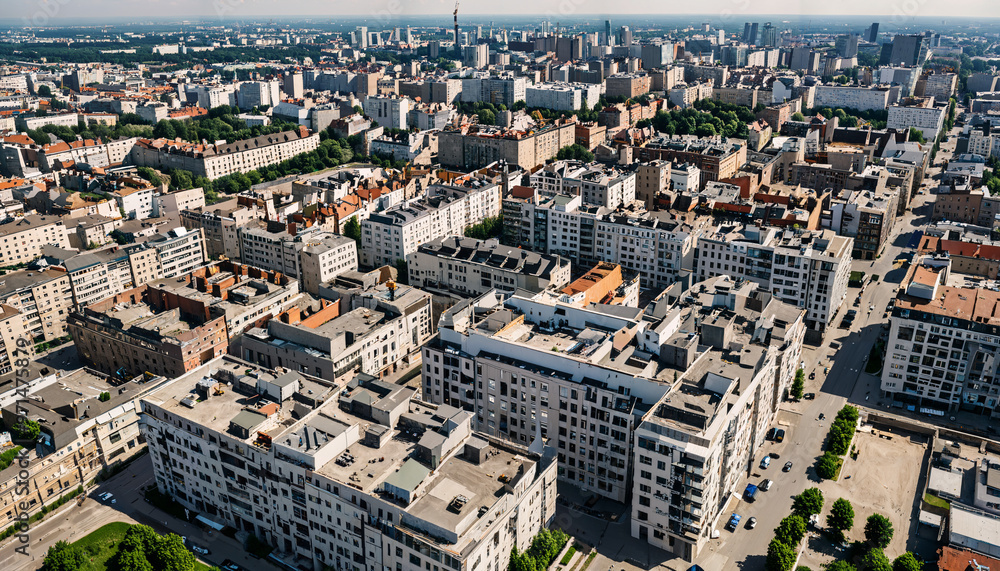 Fototapeta premium Village pittoresque de montagne sous un ciel nuageux