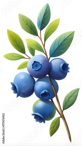 blueberries on a branch