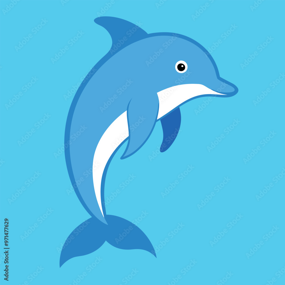 Fototapeta premium Bottlenose dolphin vector art illustration. 