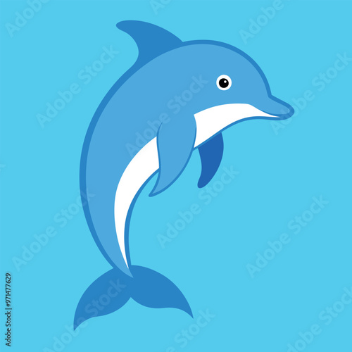  Bottlenose dolphin vector art illustration. 