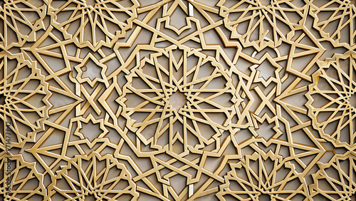 Golden Geomantic Pattern, potentially inspired by cultural or religious motifs.
