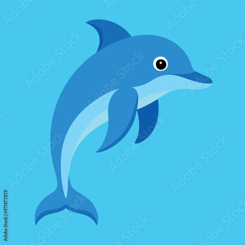       Bottlenose dolphin vector art illustration.
