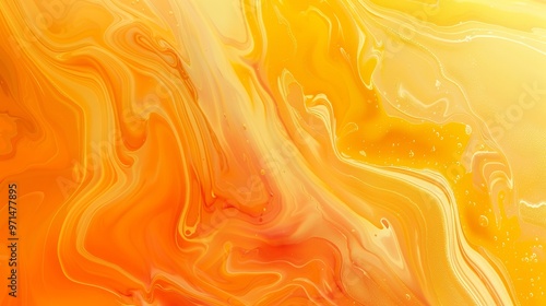 Abstract background with yellow and orange swirls.