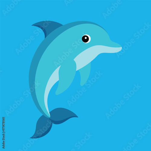       Bottlenose dolphin vector art illustration.
