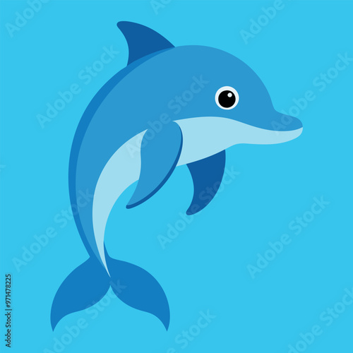       Bottlenose dolphin vector art illustration.

