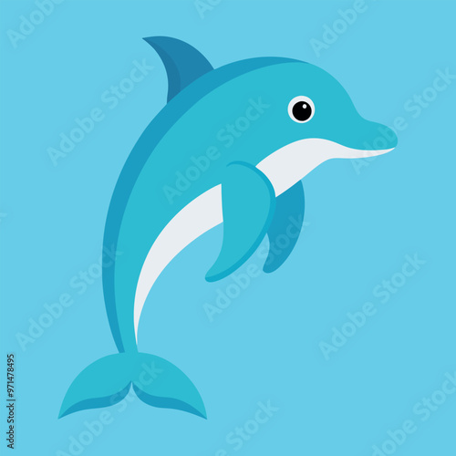       Bottlenose dolphin vector art illustration.
