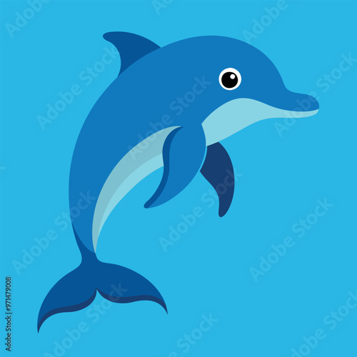       Bottlenose dolphin vector art illustration.
