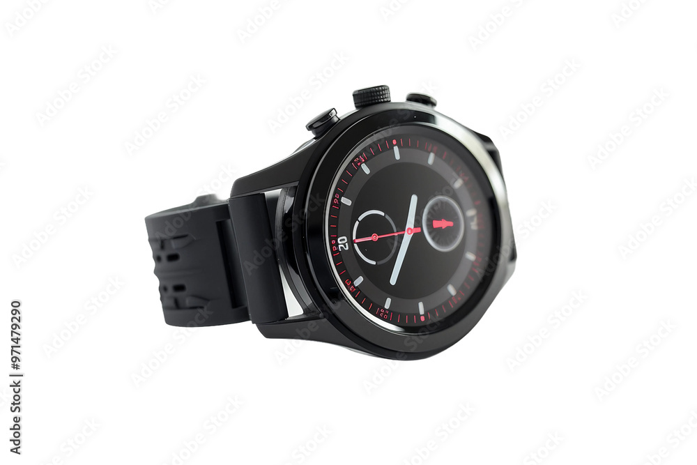 Elegant hybrid smartwatch with a sleek interface and advanced wearable technology isolated on transparent background Elegant hybrid smartwatch with a sleek interface and advanced wearable technology isolated on transparent background