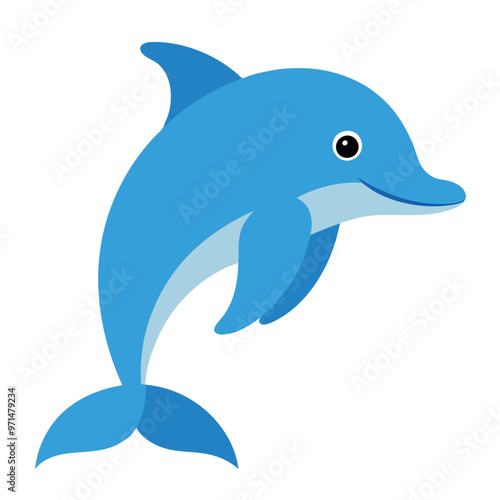       Bottlenose dolphin vector art illustration.
