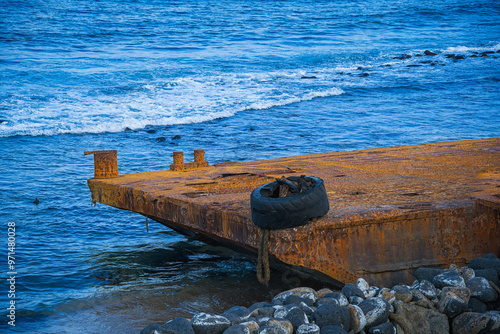 Rusty Platform Jutting into the Sea photo