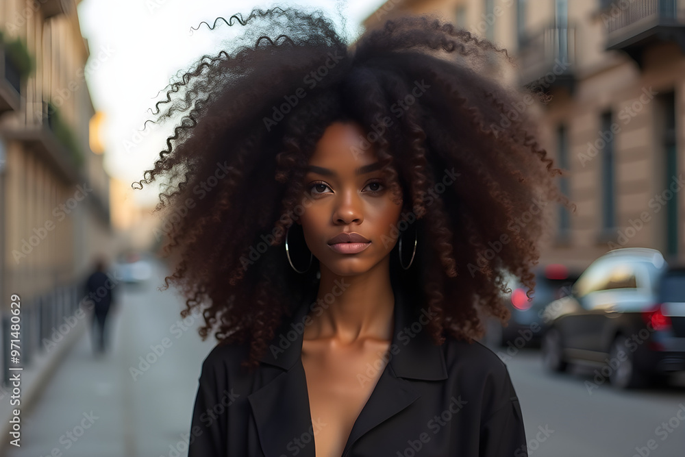 a woman with an afro hairstyle a woman with an afro hairstyle
