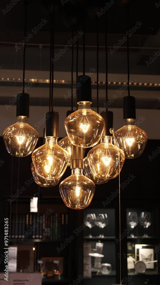 stylish chandelier in the store vertical video stylish chandelier in the store vertical video