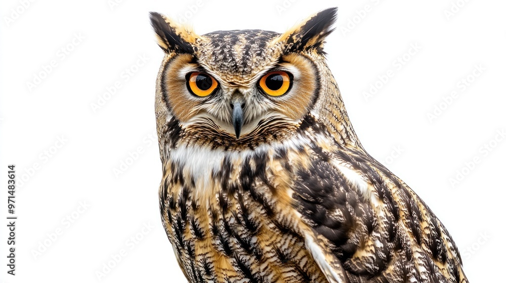 Fototapeta premium Great Horned Owl Close Up Portrait