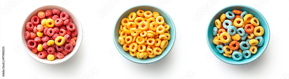 different bowls of breakfast cereal different bowls of breakfast cereal