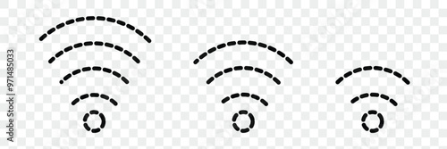 Wi-Fi icon set. Network symbol. Wireless connection vector illustration. Wi-Fi signal sign.